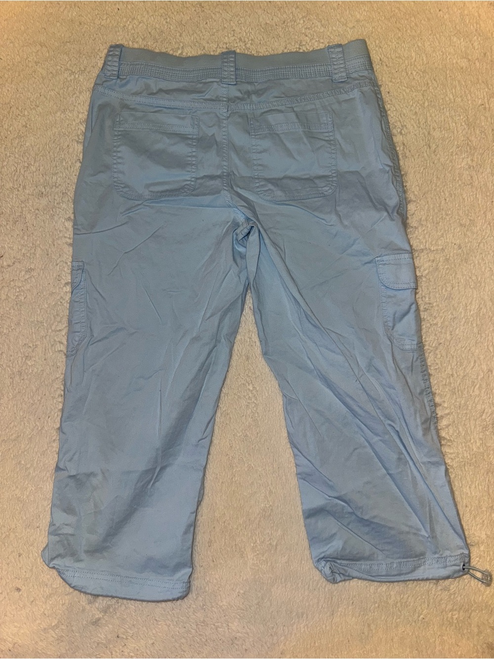 Style & Co Baby Blue Cargo Capri Pants Y2K Utility 🌸🩵 - Picture 8 of 9